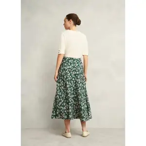 Hobbs London Dark Green Floral Kiara Midi Skirt